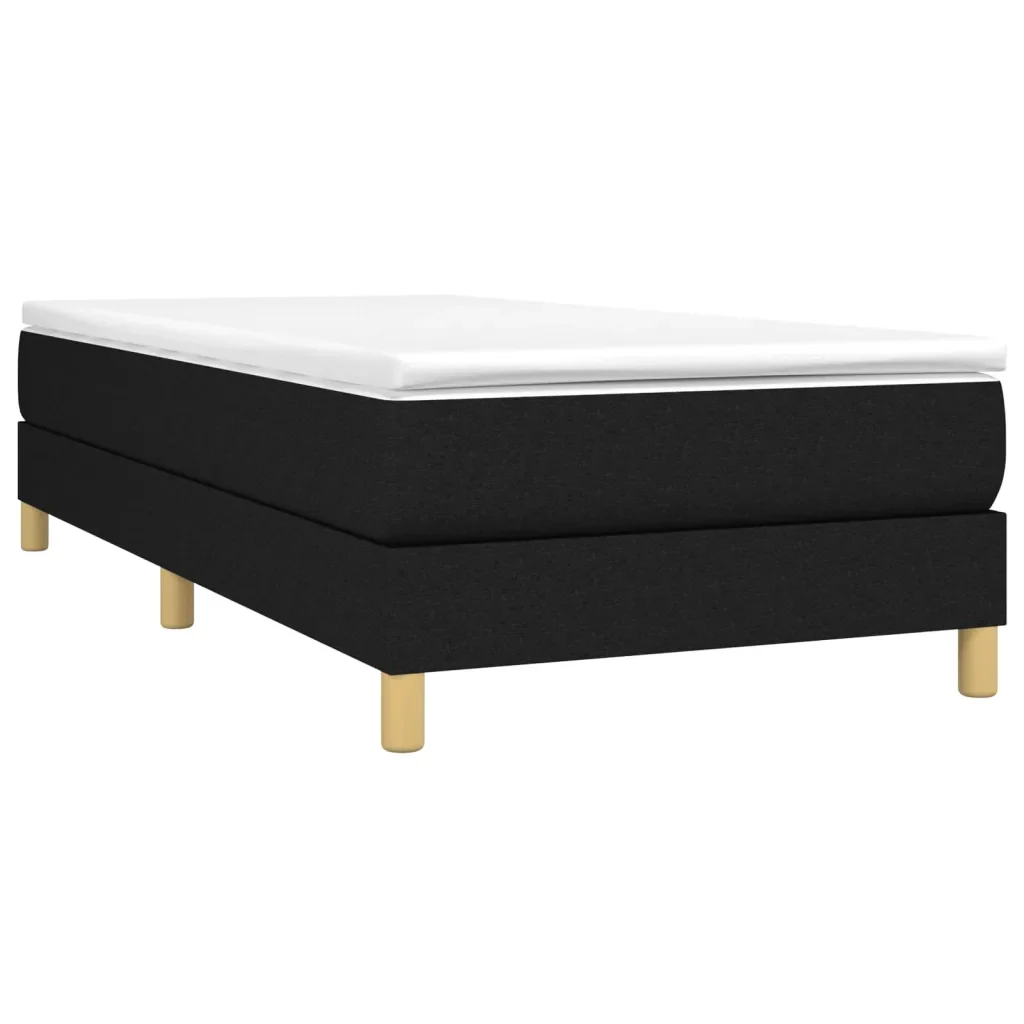 Letto singolo | Letto per adulti | Giroletto a Molle con Materasso Nero 100x200 cm in Tessuto - Image 4