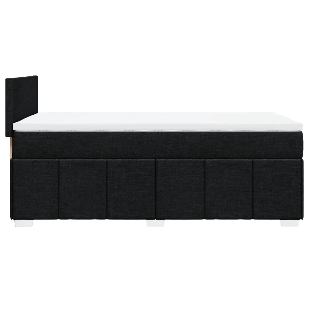Letto singolo | Letto per adulti | Giroletto a Molle con Materasso Nero 100x200 cm in Tessuto - Image 7