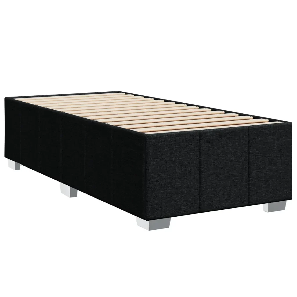 Letto singolo | Letto per adulti | Giroletto a Molle con Materasso Nero 100x200 cm in Tessuto - Image 9