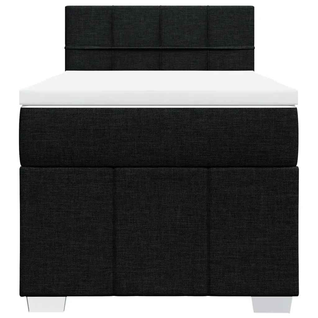 Letto singolo | Letto per adulti | Giroletto a Molle con Materasso Nero 100x200 cm in Tessuto - Image 6