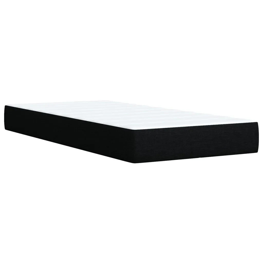 Letto singolo | Letto per adulti | Giroletto a Molle con Materasso Nero 100x200 cm in Tessuto - Image 10