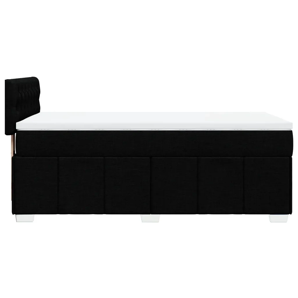 Letto singolo | Letto per adulti | Giroletto a Molle con Materasso Nero 100x200 cm in Tessuto - Image 7