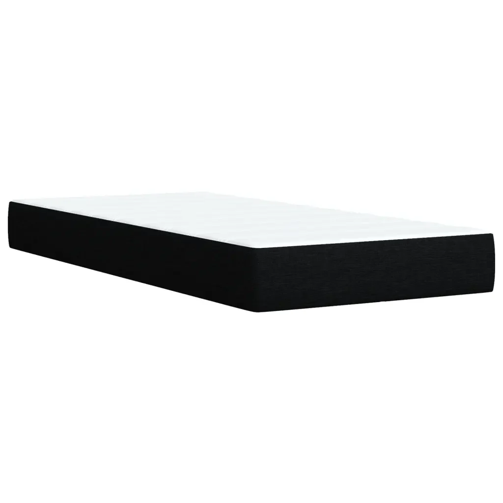 Letto singolo | Letto per adulti | Giroletto a Molle con Materasso Nero 100x200 cm in Tessuto - Image 10