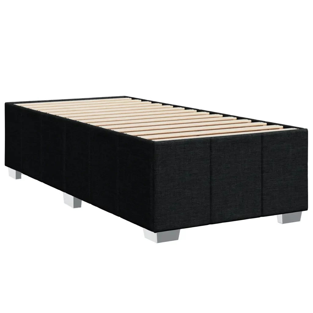 Letto singolo | Letto per adulti | Giroletto a Molle con Materasso Nero 100x200 cm in Tessuto - Image 8