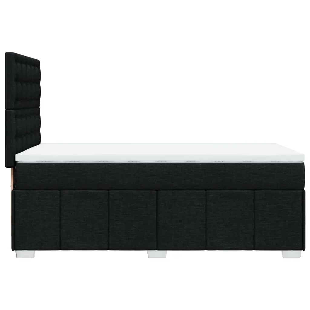 Letto singolo | Letto per adulti | Giroletto a Molle con Materasso Nero 100x200 cm in Tessuto - Image 5