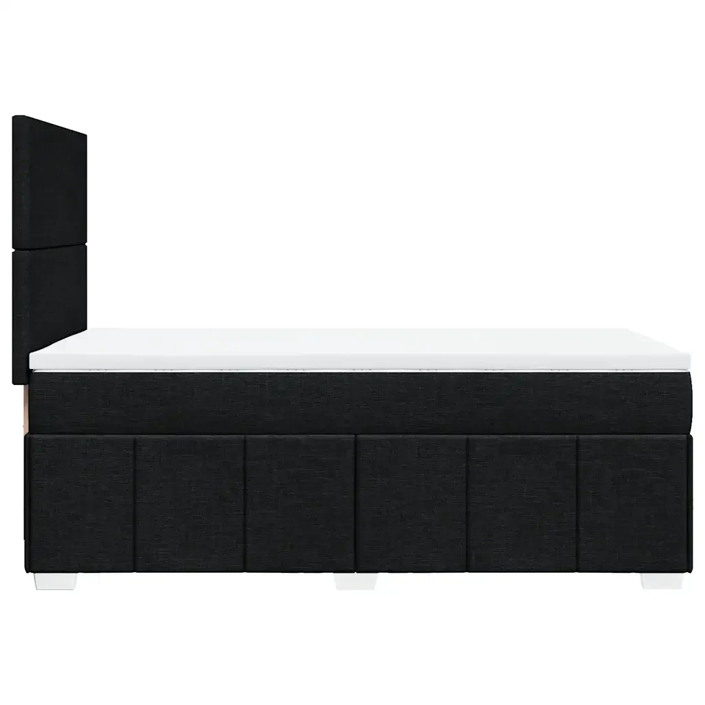 Letto singolo | Letto per adulti | Giroletto a Molle con Materasso Nero 100x200 cm in Tessuto - Image 7