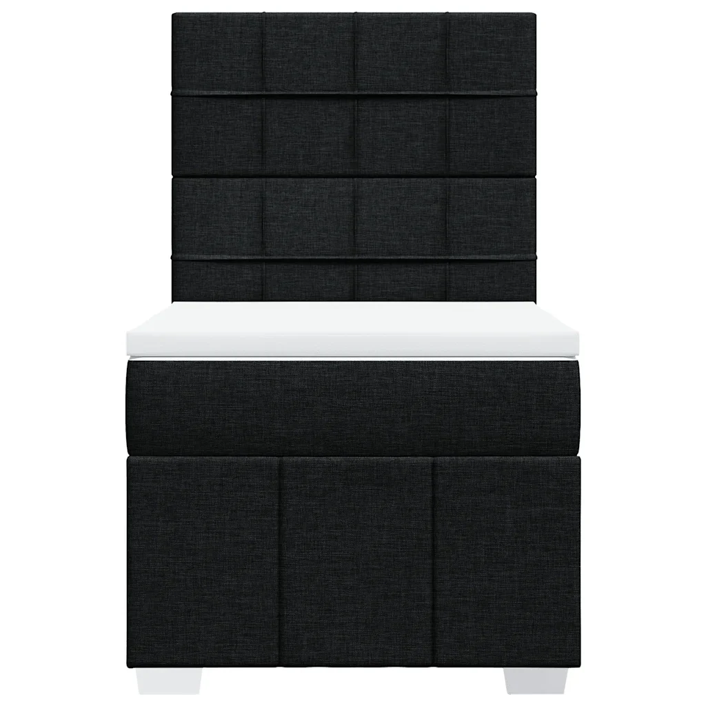 Letto singolo | Letto per adulti | Giroletto a Molle con Materasso Nero 100x200 cm in Tessuto - Image 6