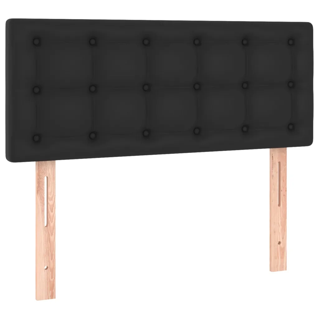 Letto singolo | Letto per adulti | Giroletto a Molle con Materasso Nero 80x200 cm in Similpelle - Image 6