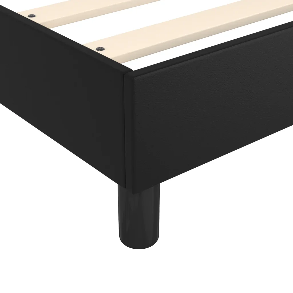 Letto singolo | Letto per adulti | Giroletto a Molle con Materasso Nero 80x200 cm in Similpelle - Image 7
