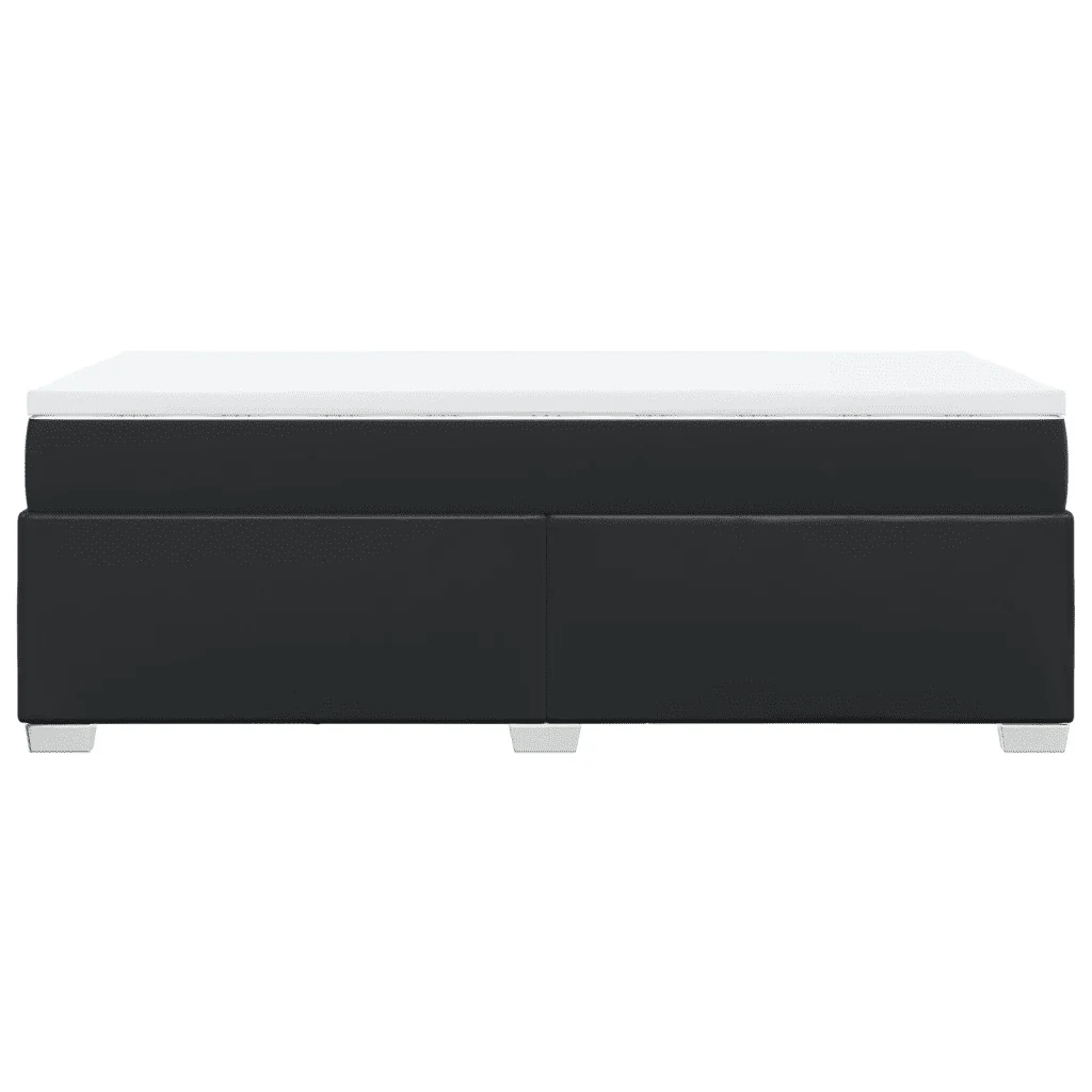 Letto singolo | Letto per adulti | Giroletto a Molle con Materasso Nero 80x200 cm in Similpelle - Image 8