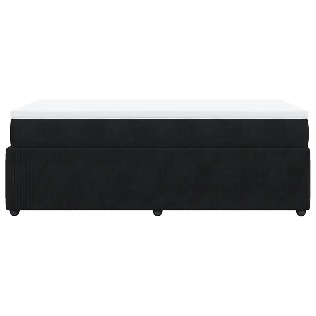 Letto singolo | Letto per adulti | Giroletto a Molle con Materasso Nero 80x200 cm in Velluto - Image 8