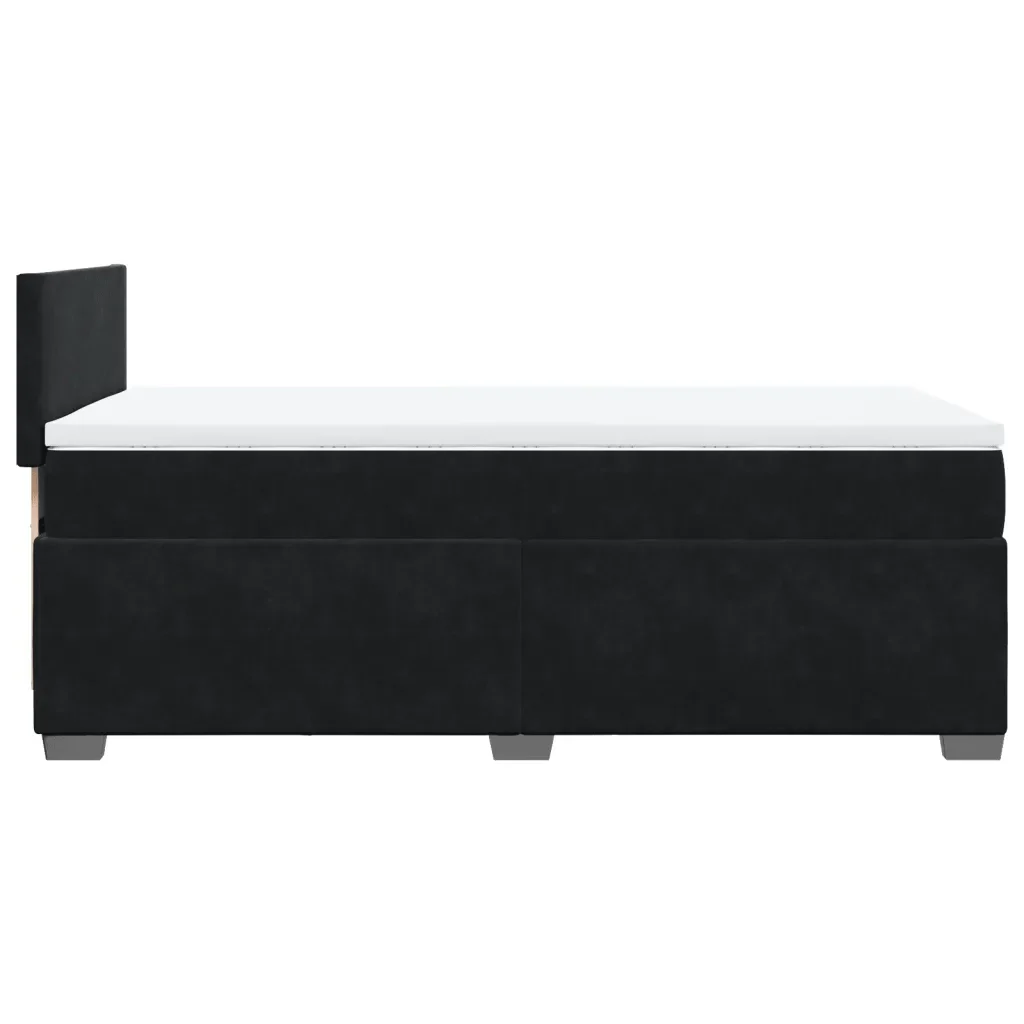 Letto singolo | Letto per adulti | Giroletto a Molle con Materasso Nero 80x200 cm in Velluto - Image 5