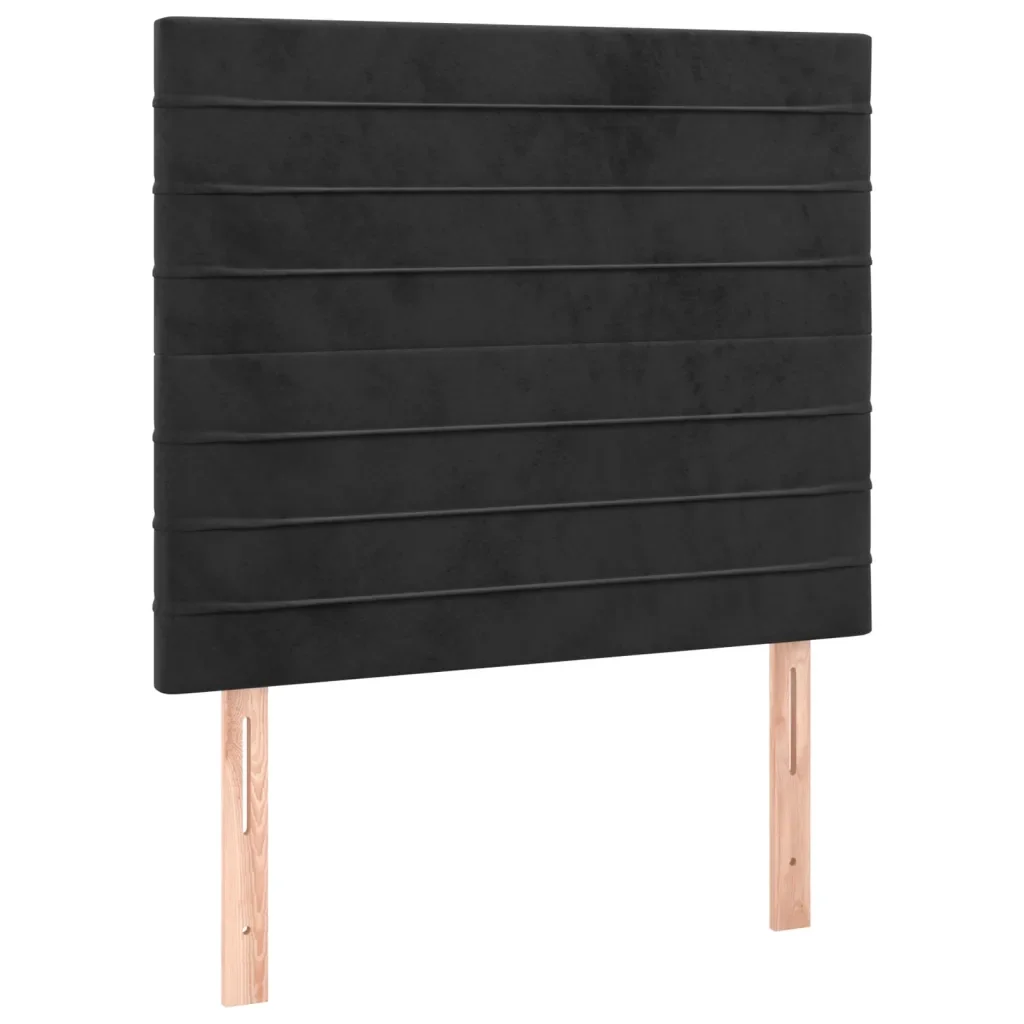 Letto singolo | Letto per adulti | Giroletto a Molle con Materasso Nero 80x200 cm in Velluto - Image 6
