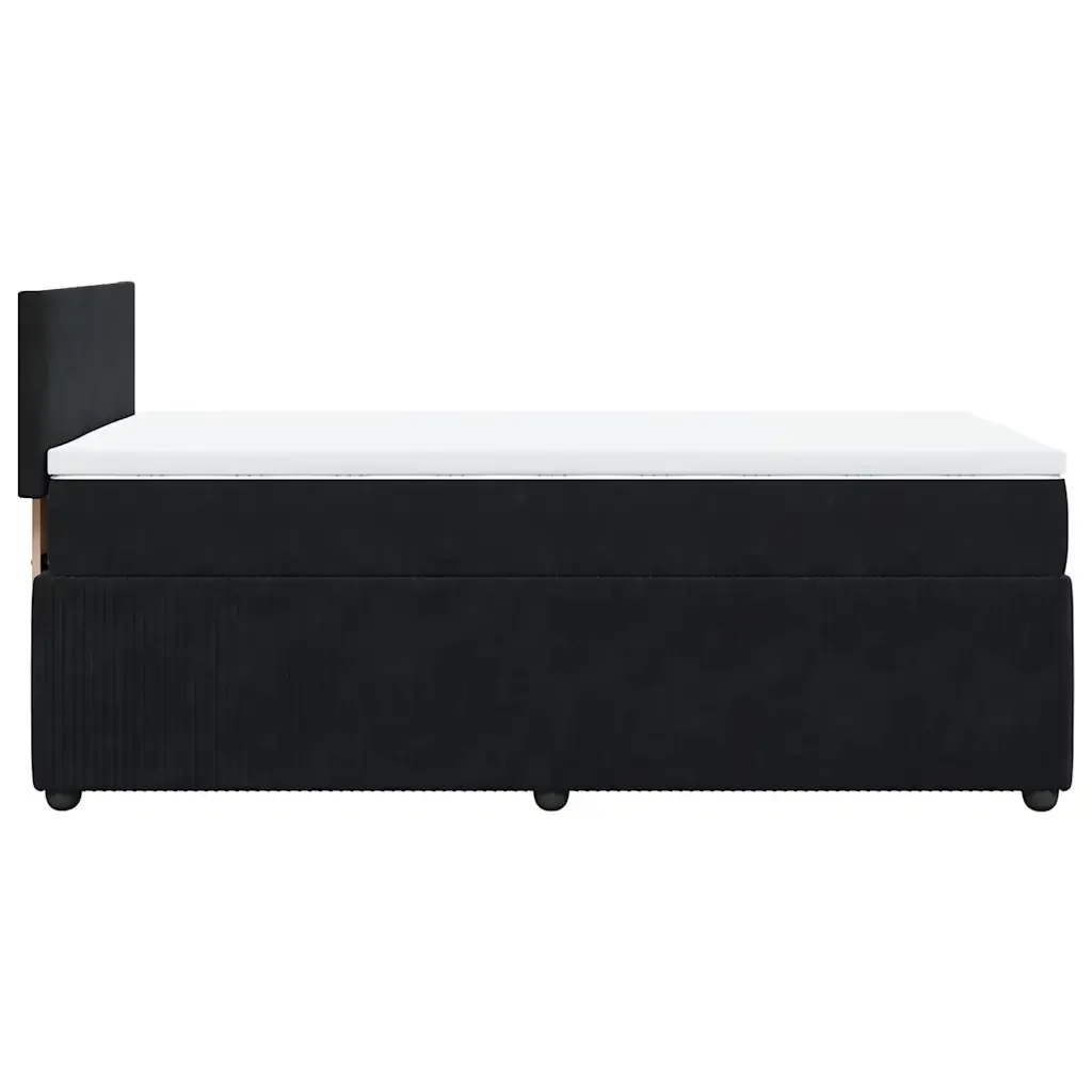 Letto singolo | Letto per adulti | Giroletto a Molle con Materasso Nero 80x200 cm in Velluto - Image 9