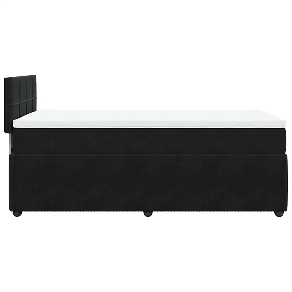 Letto singolo | Letto per adulti | Giroletto a Molle con Materasso Nero 80x200 cm in Velluto - Image 9