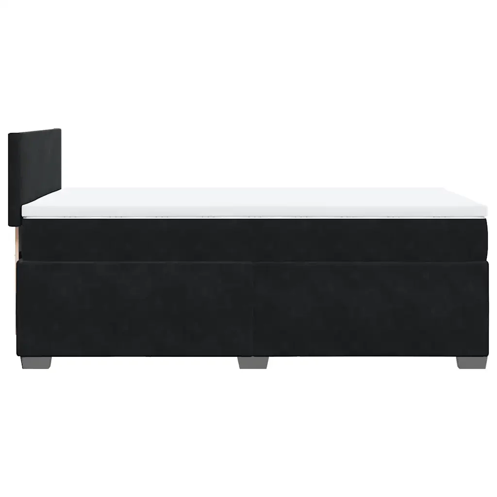 Letto singolo | Letto per adulti | Giroletto a Molle con Materasso Nero 80x200 cm in Velluto - Image 7