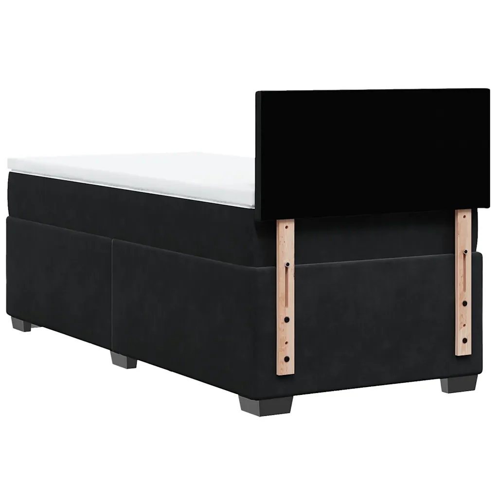 Letto singolo | Letto per adulti | Giroletto a Molle con Materasso Nero 80x200 cm in Velluto - Image 8