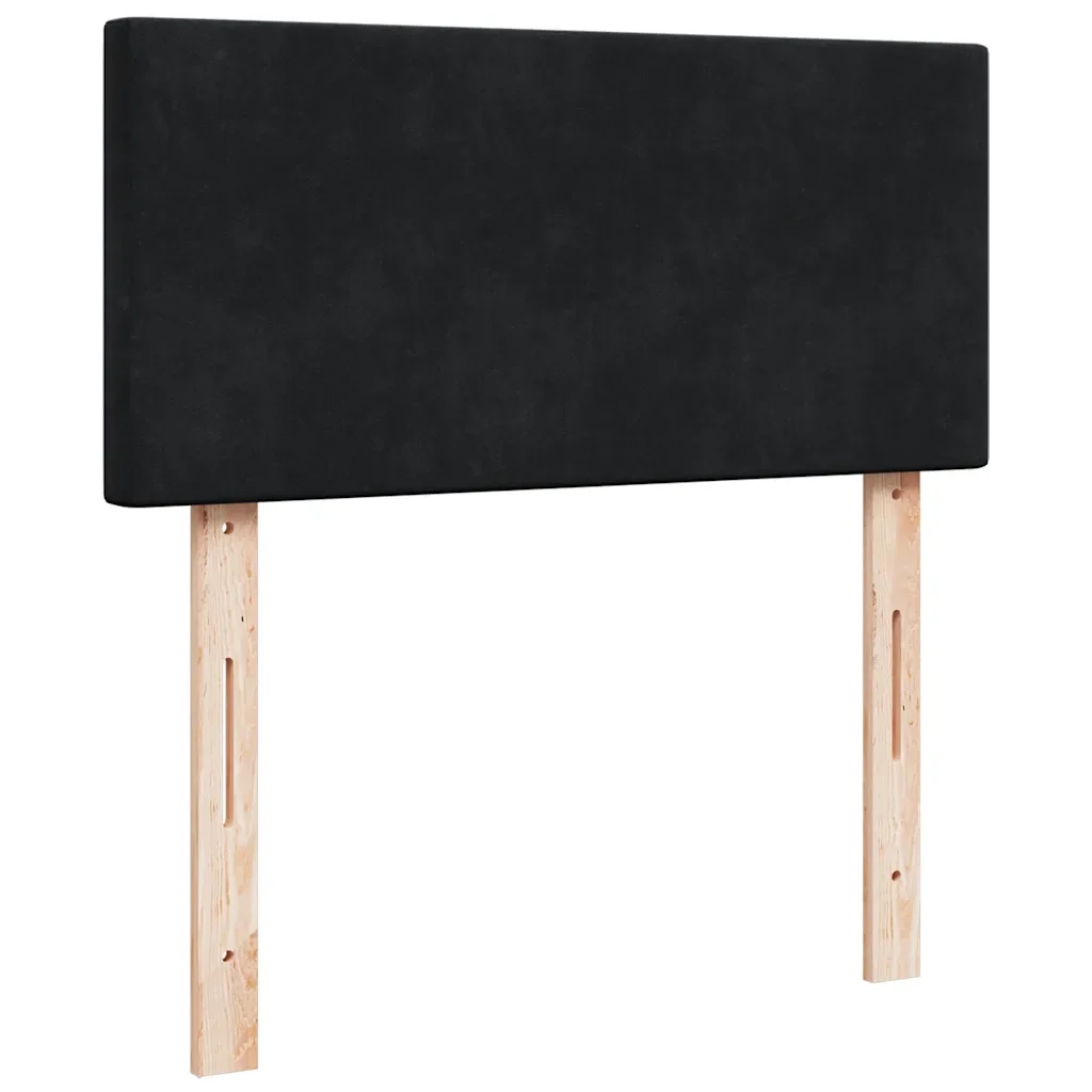 Letto singolo | Letto per adulti | Giroletto a Molle con Materasso Nero 80x200 cm in Velluto - Image 9