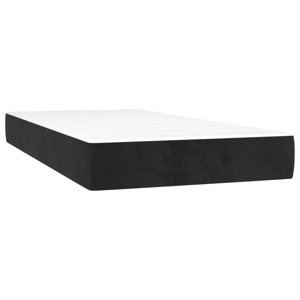 Letto singolo | Letto per adulti | Giroletto a Molle con Materasso Nero 80x200 cm in Velluto - Image 5