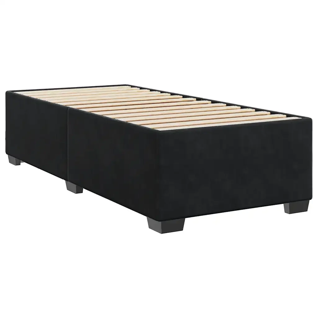 Letto singolo | Letto per adulti | Giroletto a Molle con Materasso Nero 80x200 cm in Velluto - Image 10