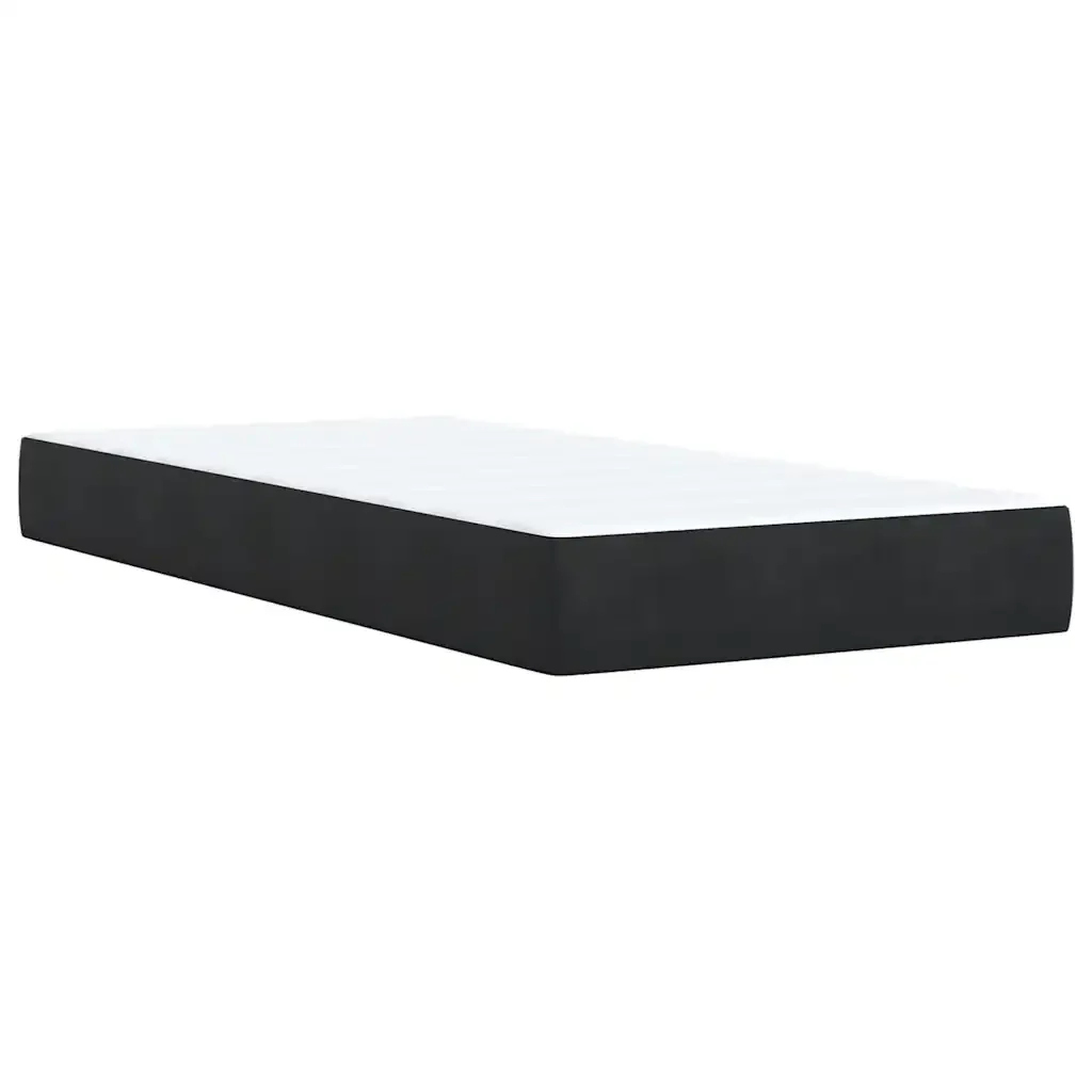 Letto singolo | Letto per adulti | Giroletto a Molle con Materasso Nero 80x200 cm in Velluto - Image 10