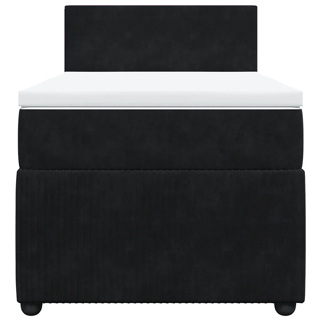 Letto singolo | Letto per adulti | Giroletto a Molle con Materasso Nero 80x200 cm in Velluto - Image 6