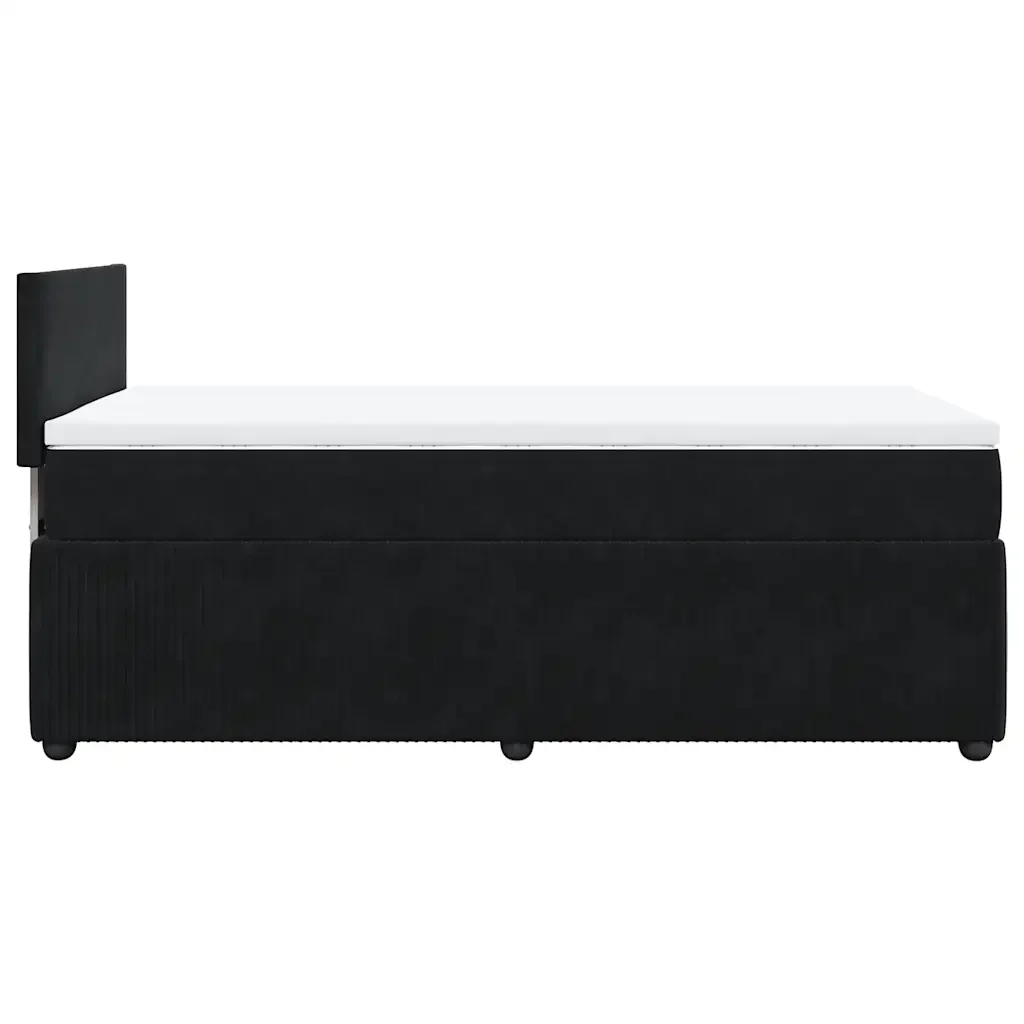 Letto singolo | Letto per adulti | Giroletto a Molle con Materasso Nero 80x200 cm in Velluto - Image 7
