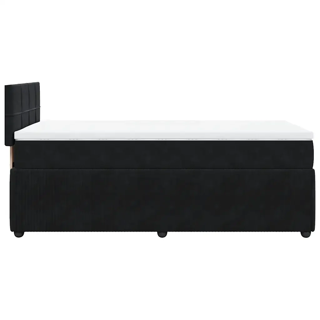 Letto singolo | Letto per adulti | Giroletto a Molle con Materasso Nero 80x200 cm in Velluto - Image 7