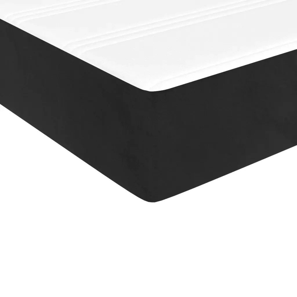 Letto singolo | Letto per adulti | Giroletto a Molle con Materasso Nero 80x200 cm in Velluto - Image 8