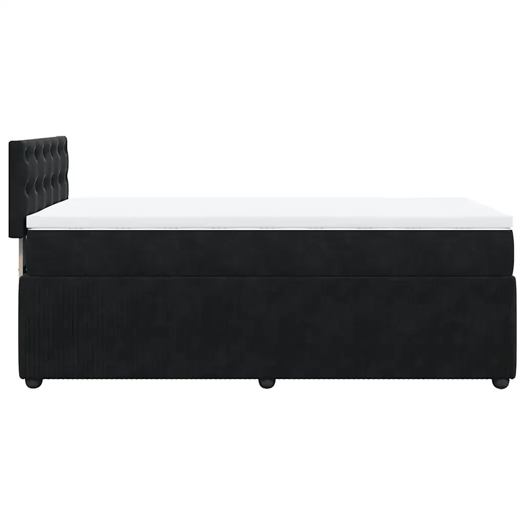 Letto singolo | Letto per adulti | Giroletto a Molle con Materasso Nero 80x200 cm in Velluto - Image 7