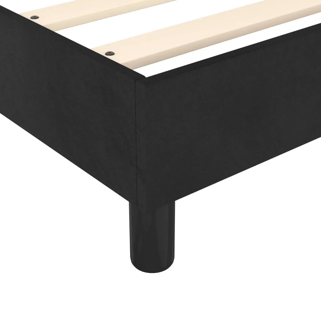 Letto singolo | Letto per adulti | Giroletto a Molle con Materasso Nero 80x200 cm in Velluto - Image 7