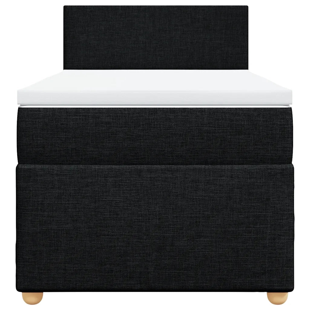 Letto singolo | Letto per adulti | Giroletto a Molle con Materasso Nero 80x200 cm inTessuto - Image 6