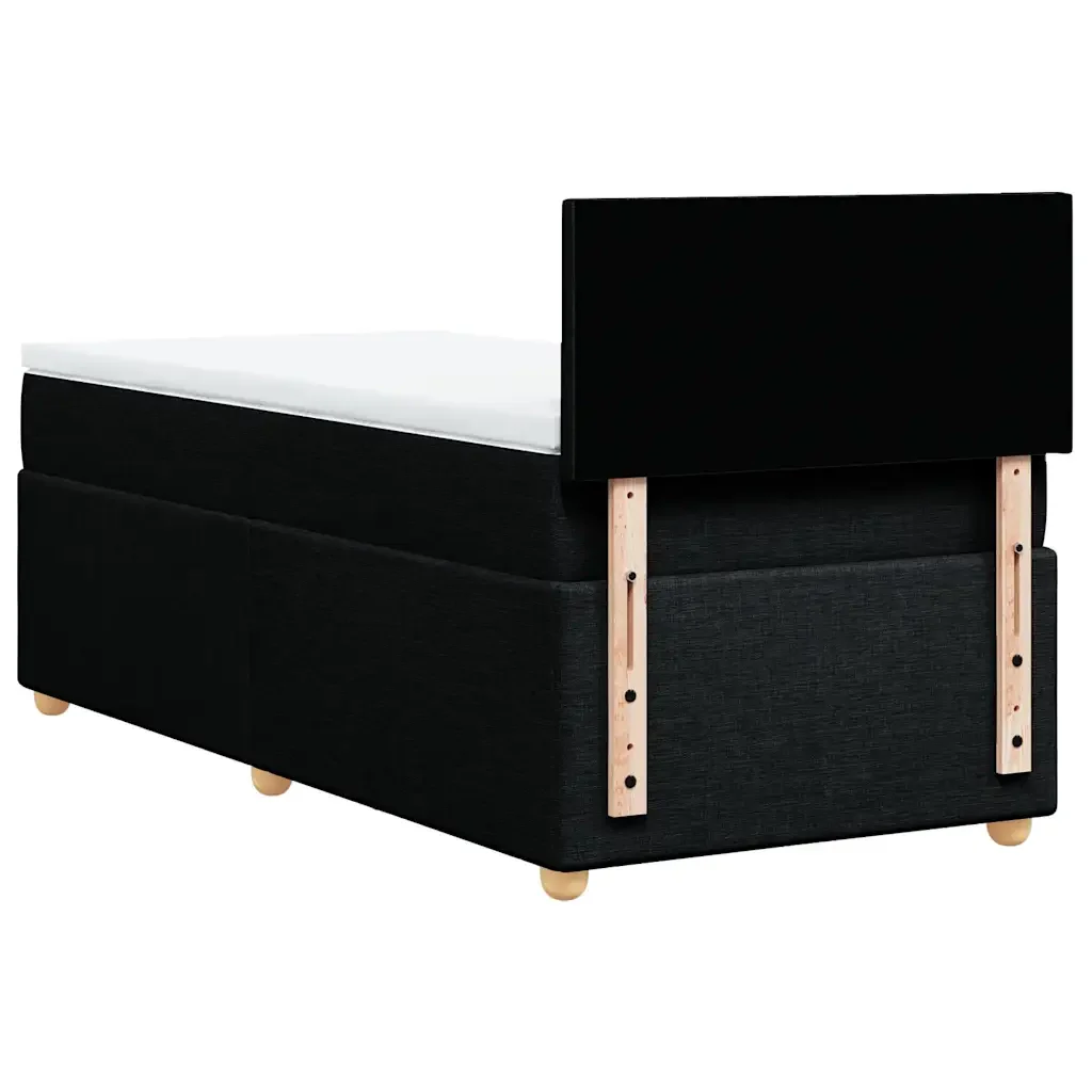 Letto singolo | Letto per adulti | Giroletto a Molle con Materasso Nero 80x200 cm inTessuto - Image 8