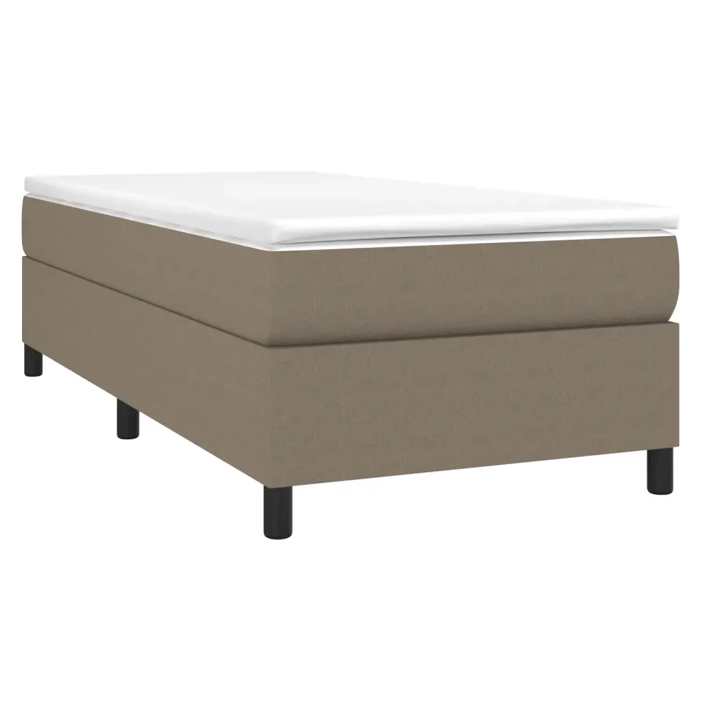 Letto singolo | Letto per adulti | Giroletto a Molle con Materasso Tortora 80x200 cm inTessuto - Image 4