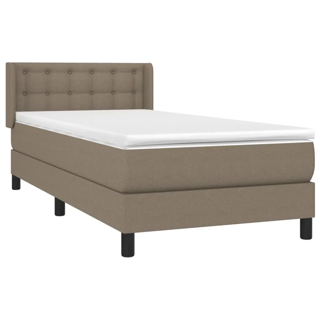 Letto singolo | Letto per adulti | Giroletto a Molle con Materasso Tortora 80x200 cm inTessuto - Image 4
