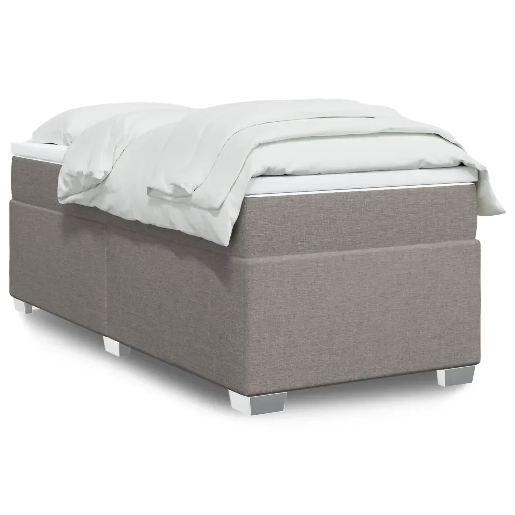 Letto singolo | Letto per adulti | Giroletto a Molle con Materasso Tortora 80x200 cm inTessuto - Image 2