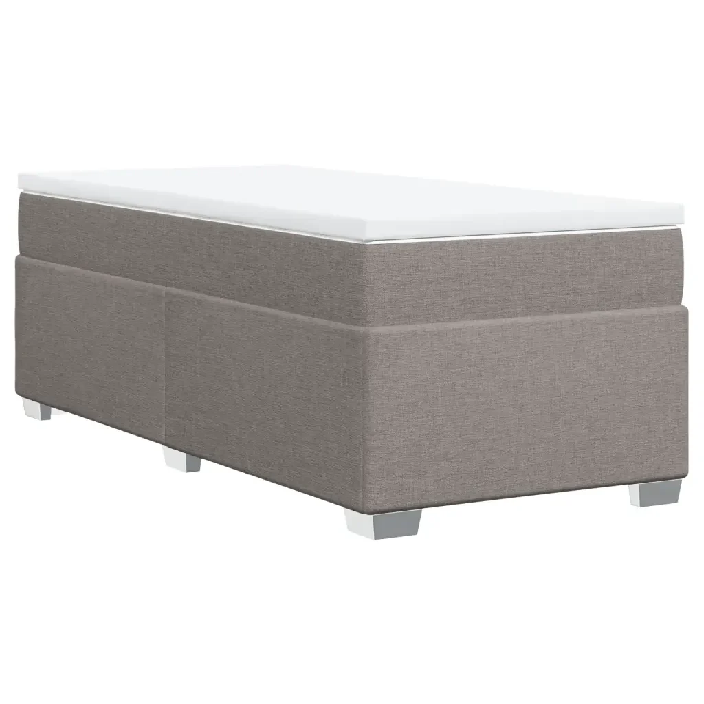 Letto singolo | Letto per adulti | Giroletto a Molle con Materasso Tortora 80x200 cm inTessuto - Image 9