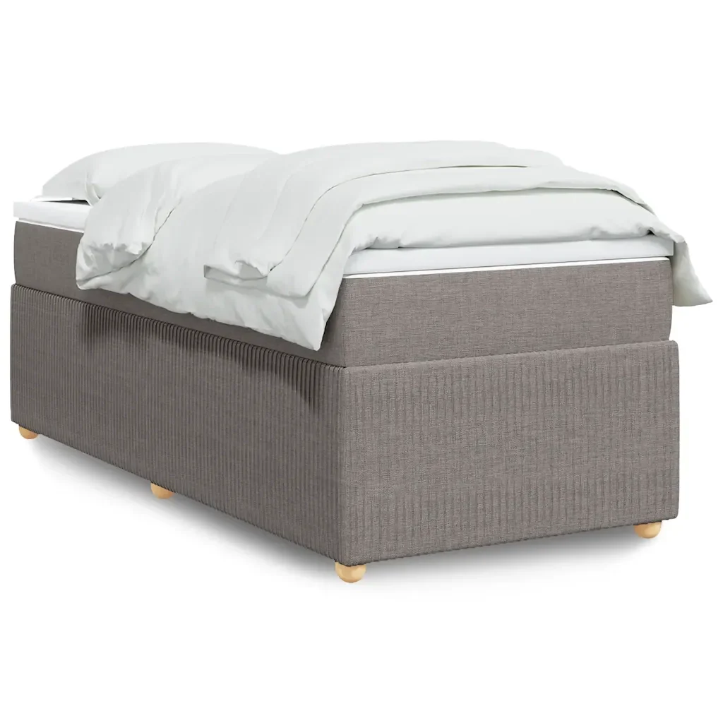 Letto singolo | Letto per adulti | Giroletto a Molle con Materasso Tortora 80x200 cm inTessuto - Image 2