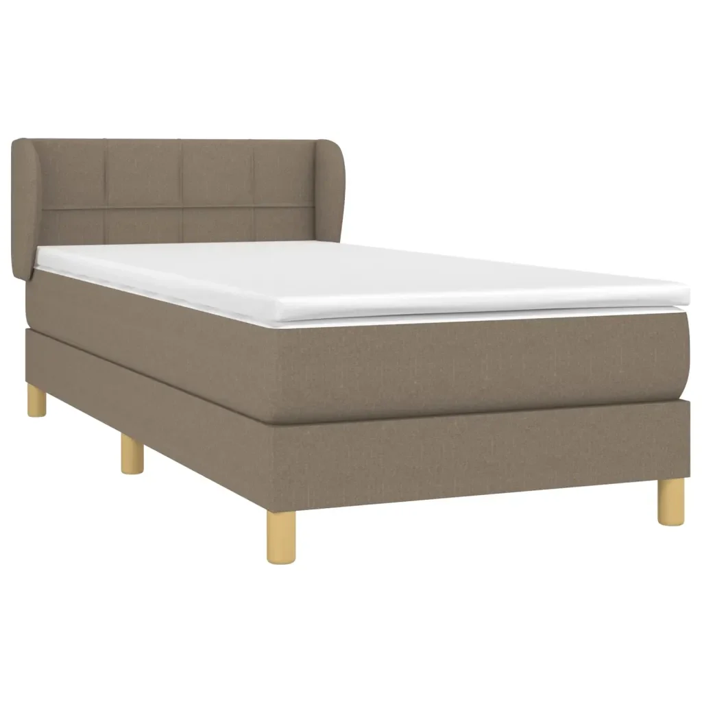 Letto singolo | Letto per adulti | Giroletto a Molle con Materasso Tortora 80x200 cm inTessuto - Image 4