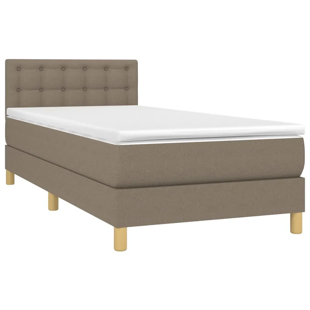 Letto singolo | Letto per adulti | Giroletto a Molle con Materasso Tortora 80x200 cm inTessuto - Image 4