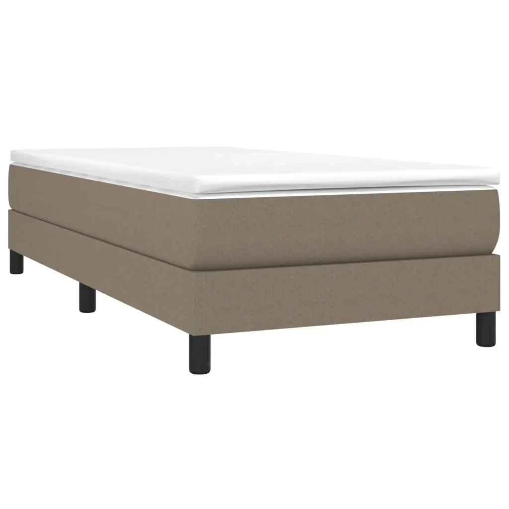 Letto singolo | Letto per adulti | Giroletto a Molle con Materasso Tortora 80x200 cm inTessuto - Image 4