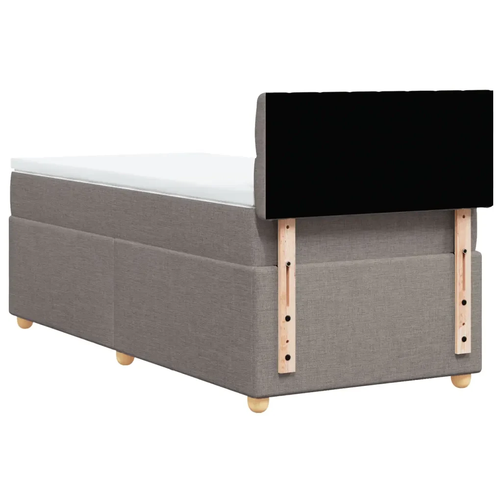 Letto singolo | Letto per adulti | Giroletto a Molle con Materasso Tortora 80x200 cm inTessuto - Image 6