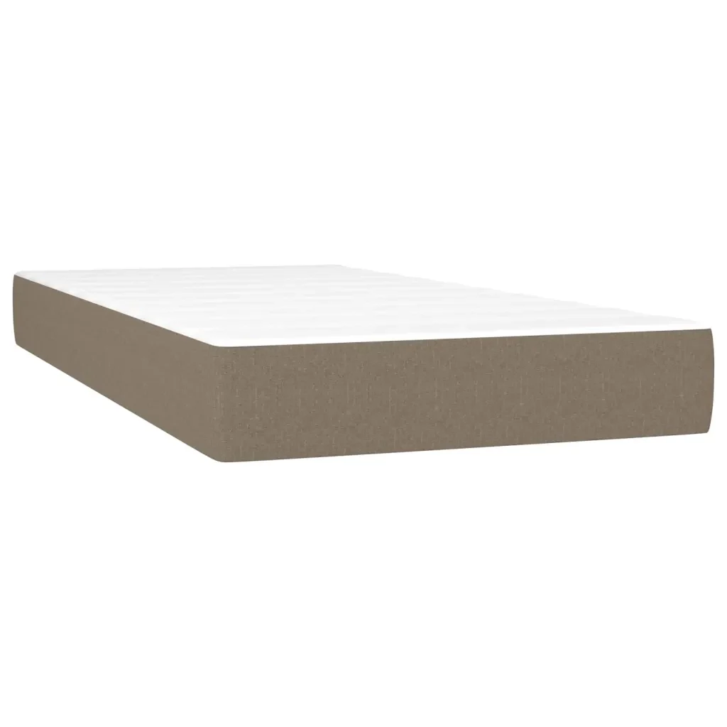 Letto singolo | Letto per adulti | Giroletto a Molle con Materasso Tortora 90x190 cm in Tessuto - Image 5