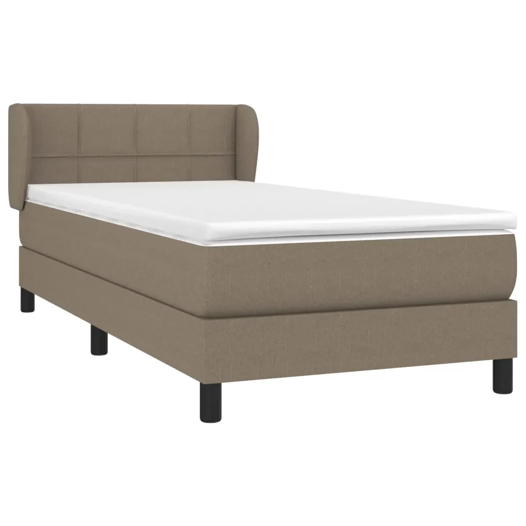 Letto singolo | Letto per adulti | Giroletto a Molle con Materasso Tortora 90x200 cm inTessuto - Image 4
