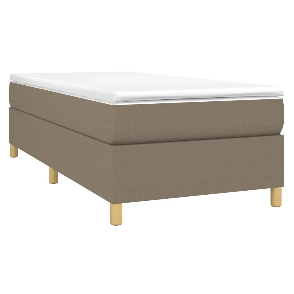 Letto singolo | Letto per adulti | Giroletto a Molle con Materasso Tortora 90x200 cm inTessuto - Image 3