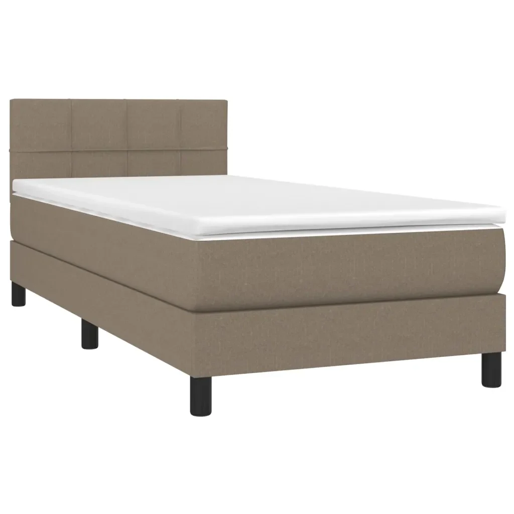 Letto singolo | Letto per adulti | Giroletto a Molle con Materasso Tortora 90x200 cm inTessuto - Image 4
