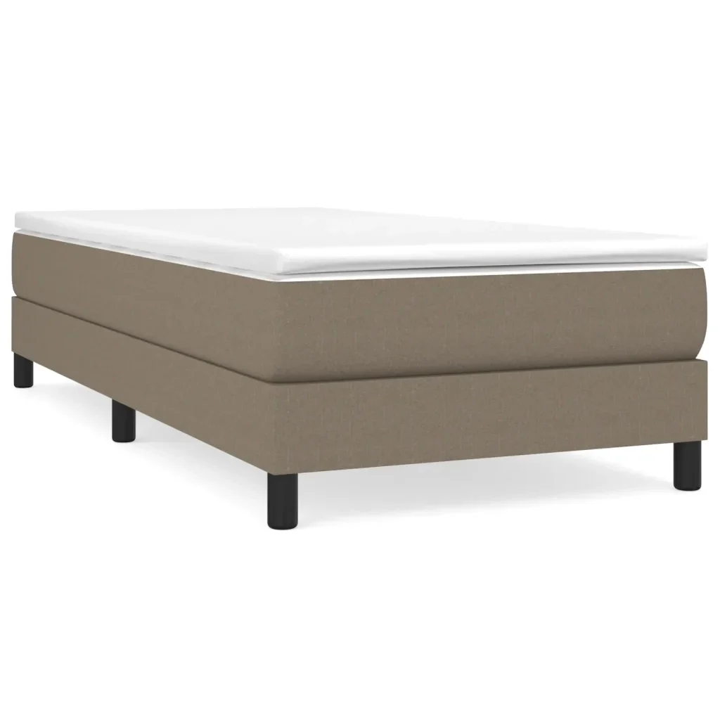 Letto singolo | Letto per adulti | Giroletto a Molle con Materasso Tortora 90x200 cm inTessuto