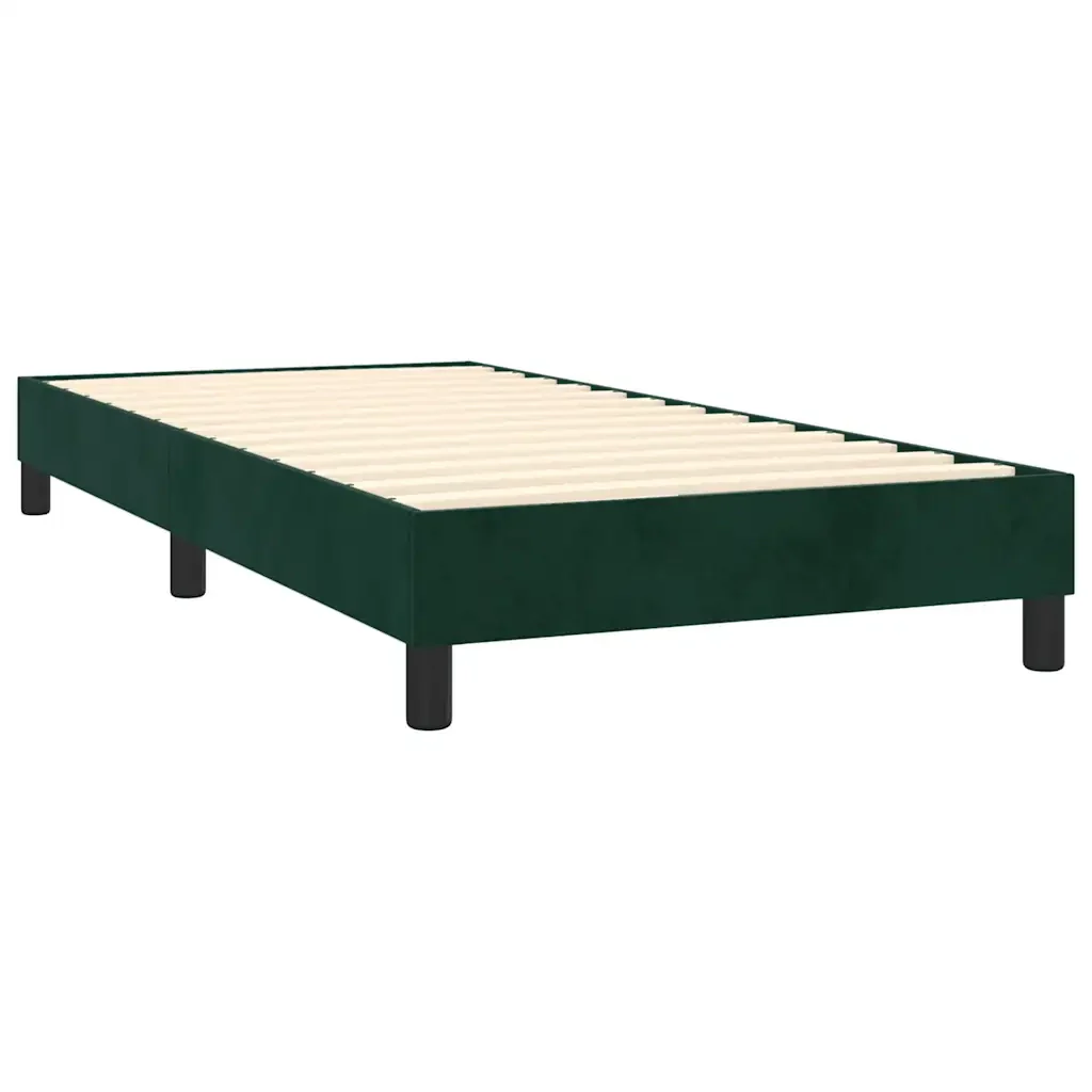 Letto singolo | Letto per adulti | Giroletto a Molle con Materasso Verde Scuro 100x200 cm Velluto - Image 5