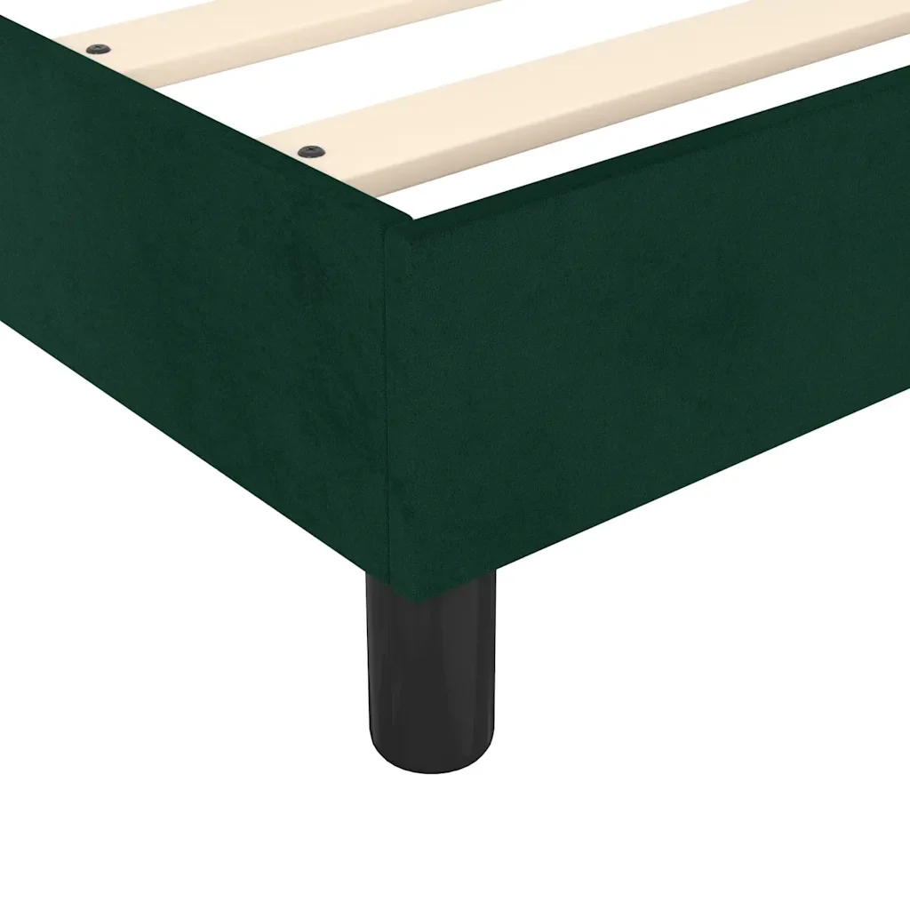 Letto singolo | Letto per adulti | Giroletto a Molle con Materasso Verde Scuro 100x200 cm Velluto - Image 7