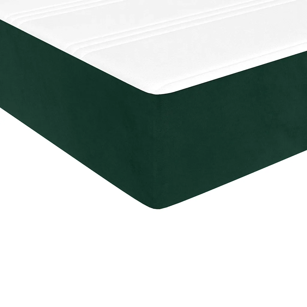 Letto singolo | Letto per adulti | Giroletto a Molle con Materasso Verde Scuro 100x200 cm Velluto - Image 8